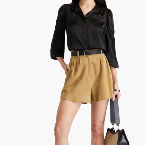 Frame Gillian Long Sleeve Top in Noir - Picture 7 of 10